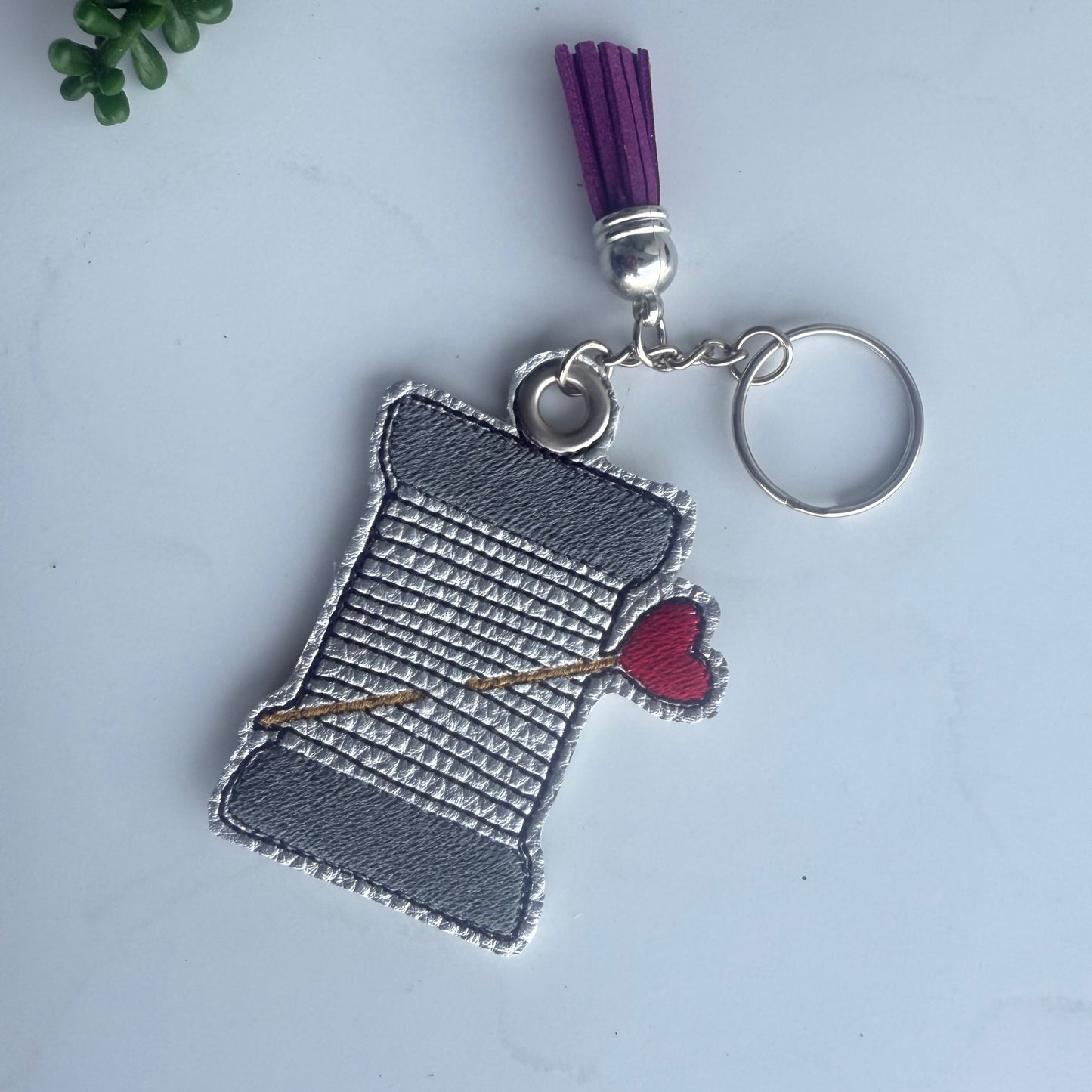 Embroidered Thread 🧵 Keychain (Handmade)