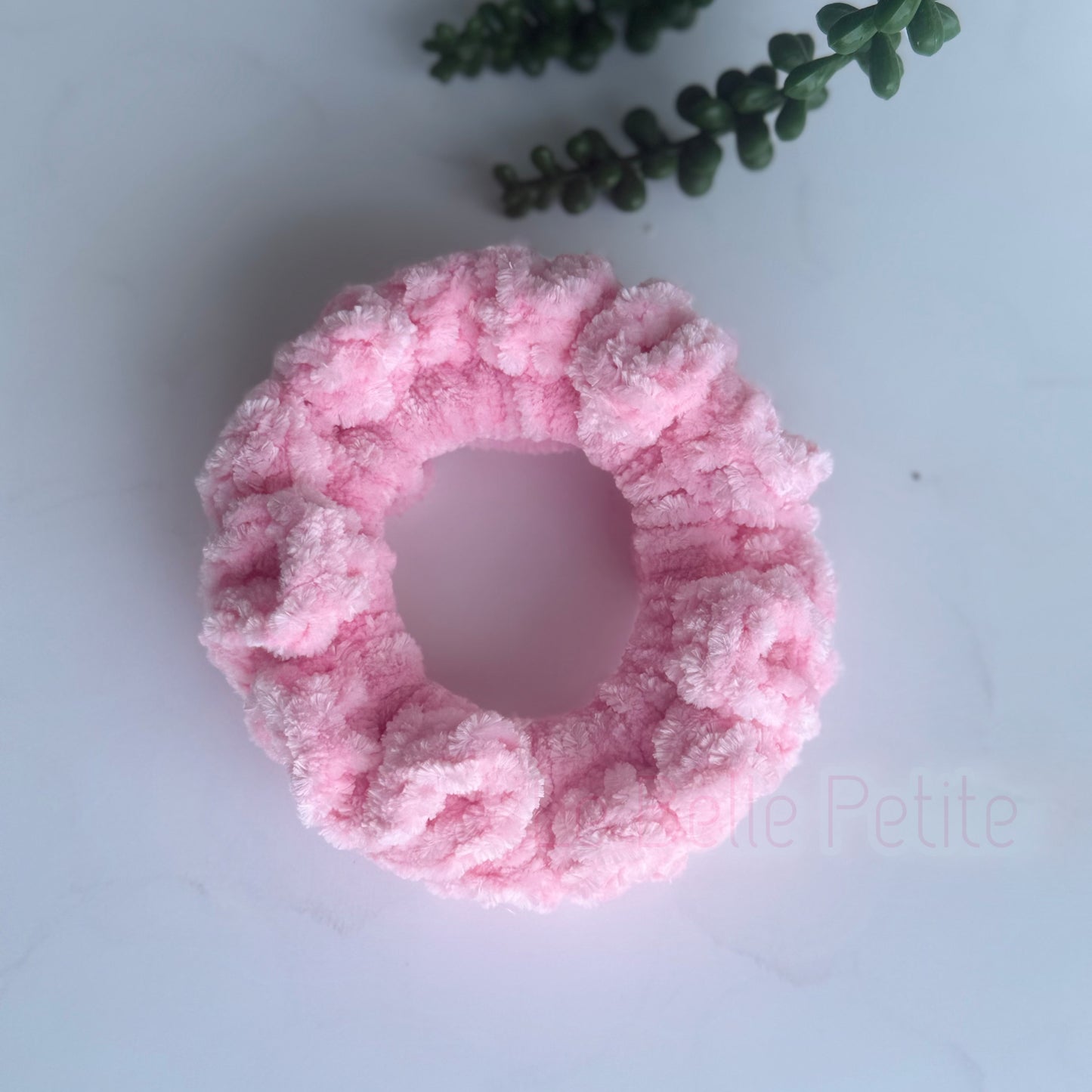 Handmade Pink Crochet Scrunchie