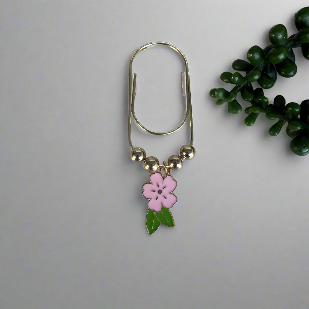 Lite Pink Flower Paper Clip