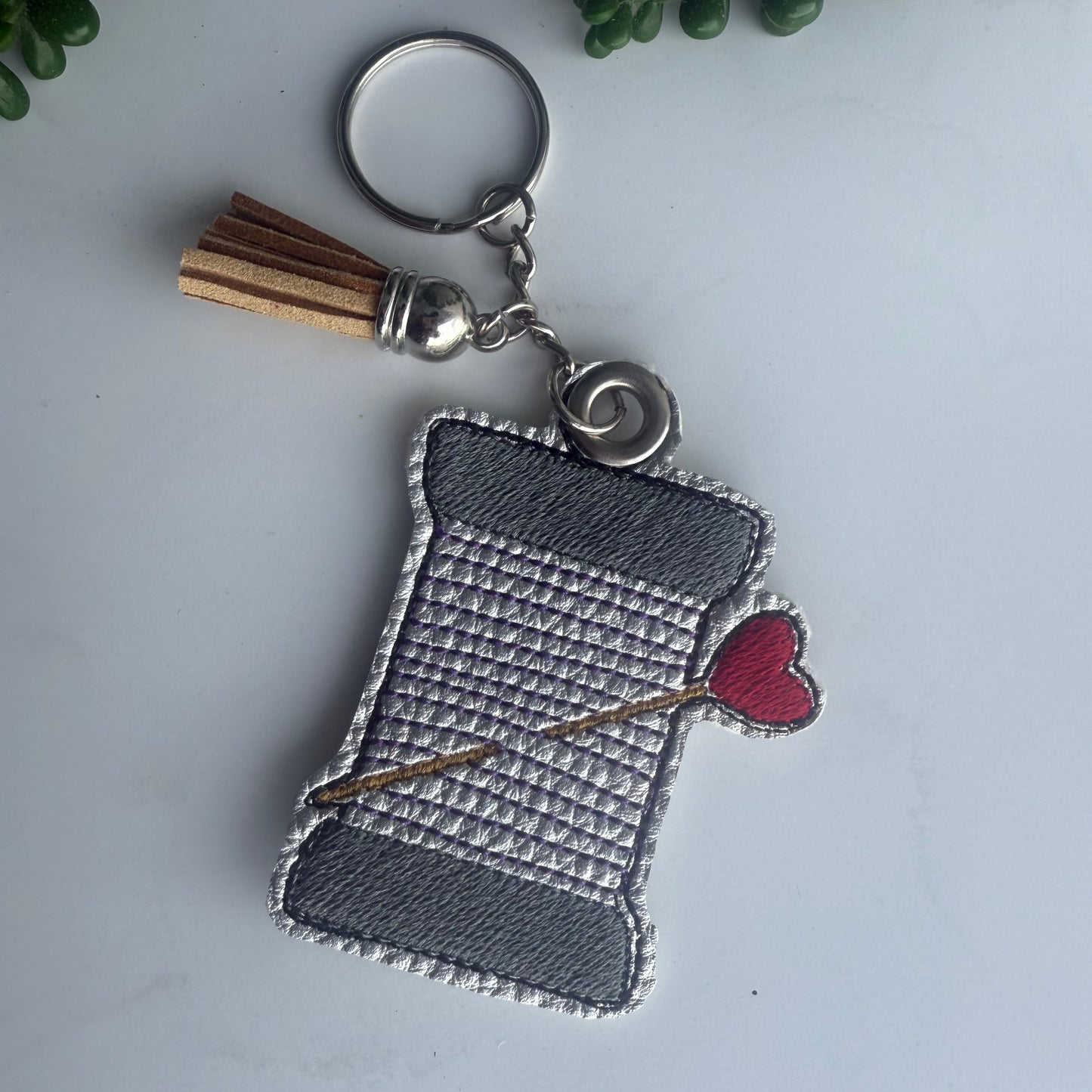 Embroidered Thread 🧵 Keychain (Handmade)