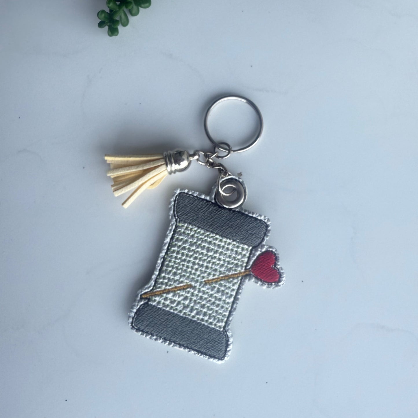 Embroidered Thread 🧵 Keychain (Handmade)