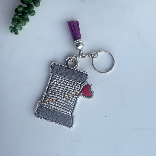 Embroidered Thread 🧵 Keychain (Handmade)