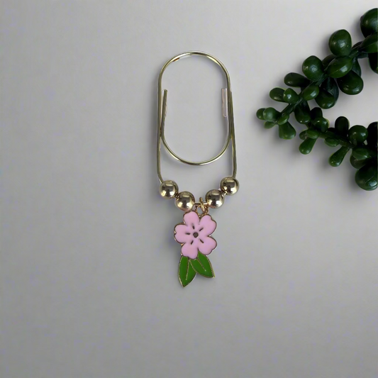 Lite Pink Flower Paper Clip
