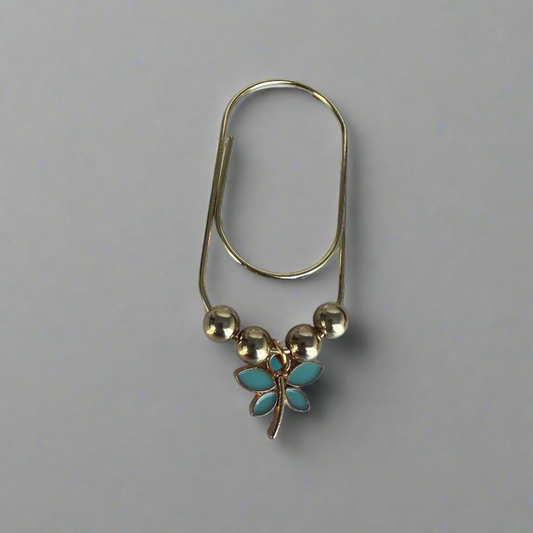 Blue Dragon Fly Paper Clip