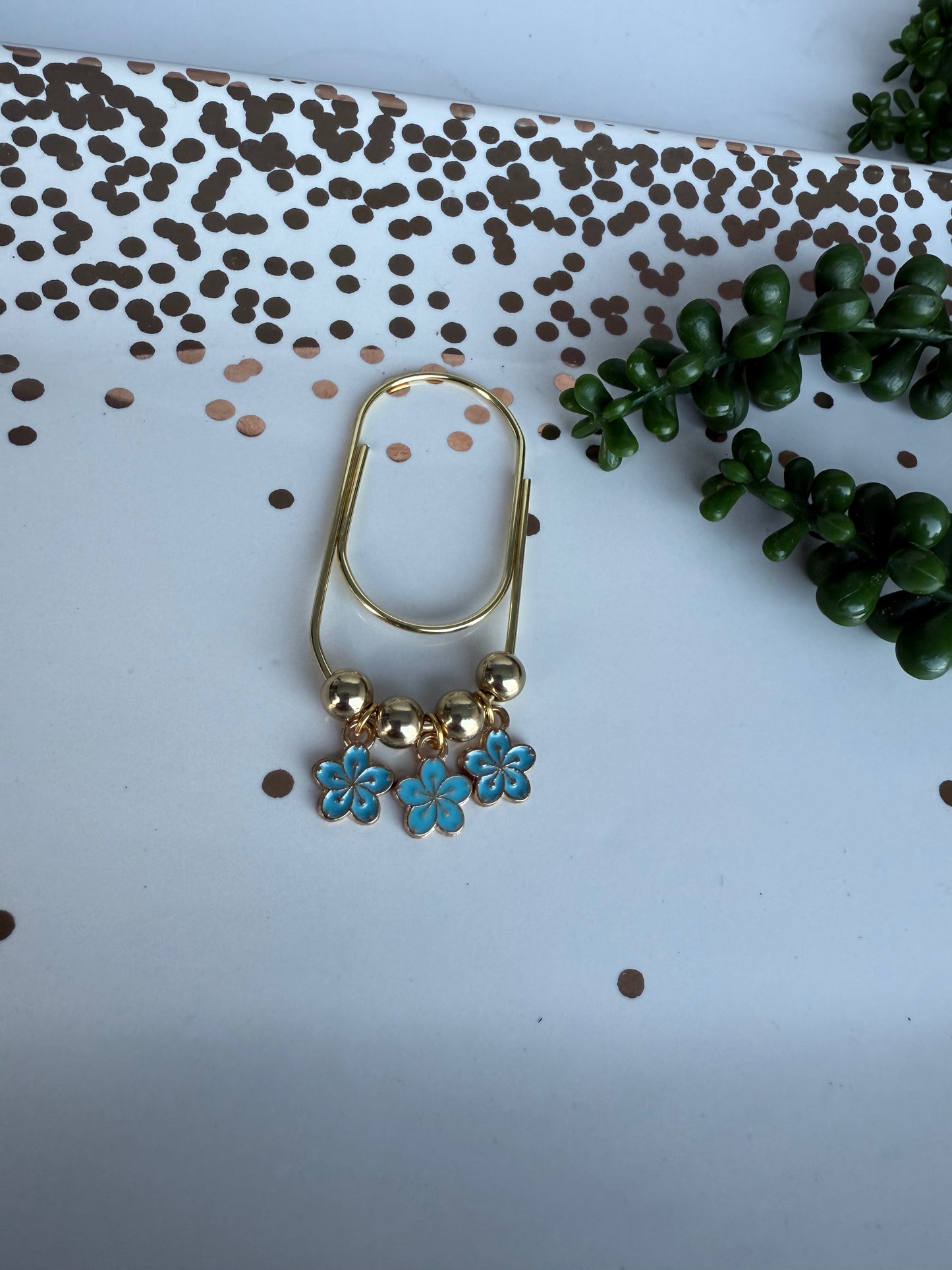 Blue Flower Paper Clip