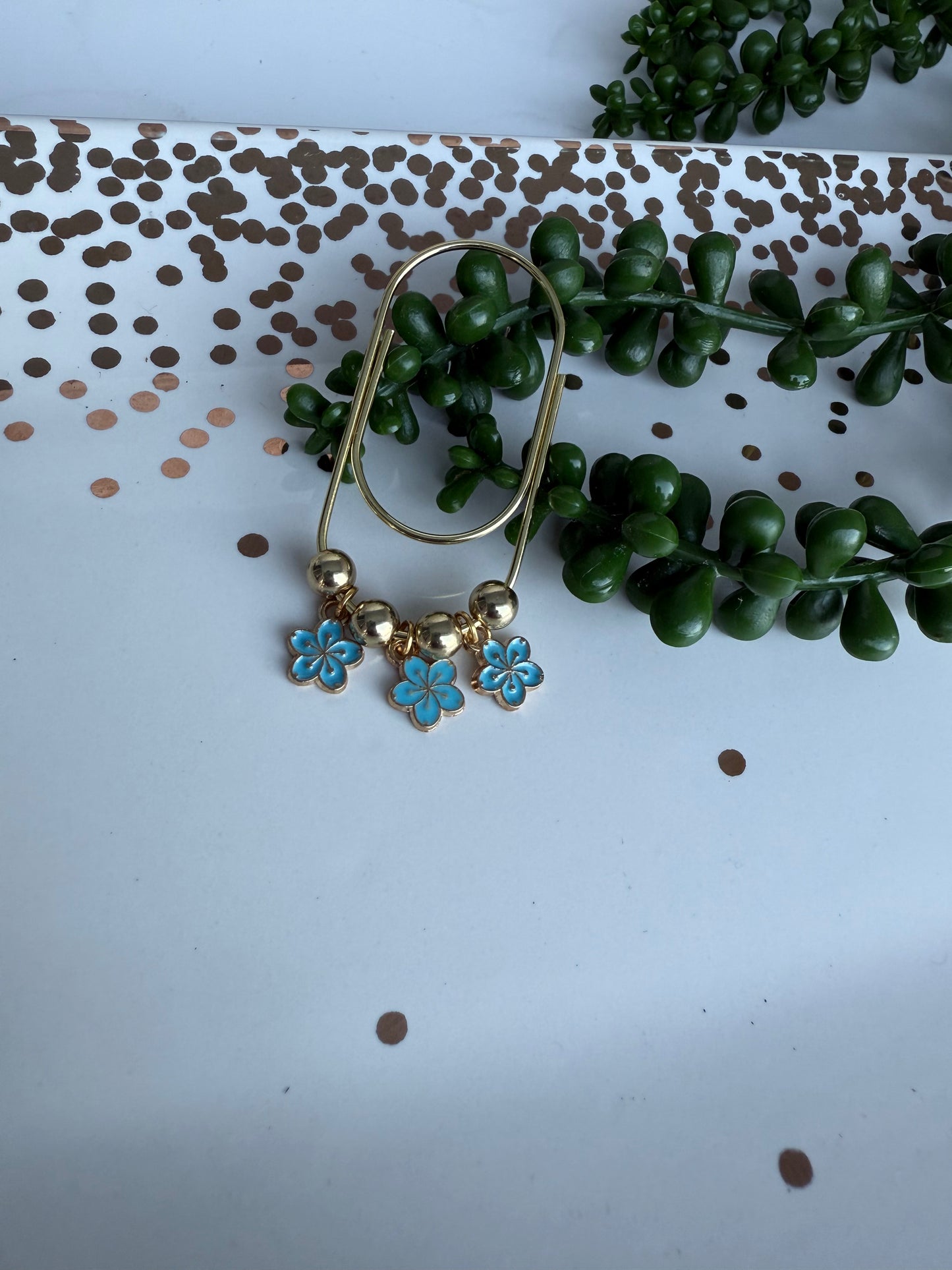 Blue Flower Paper Clip